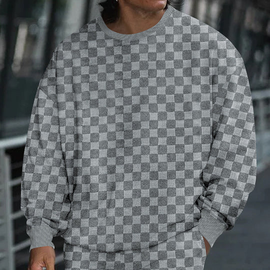 Herren lässiger Oversize-Pullover mit strukturierter Oberfläche und weitem Schnitt EB