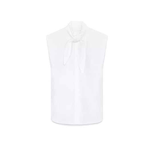 Damenbluse mit innovativem Stehkragen und eleganter Schleifenapplikation EB