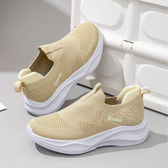 Damen Atmungsaktive Slip-On Sneakers mit elastischer Sohle EB