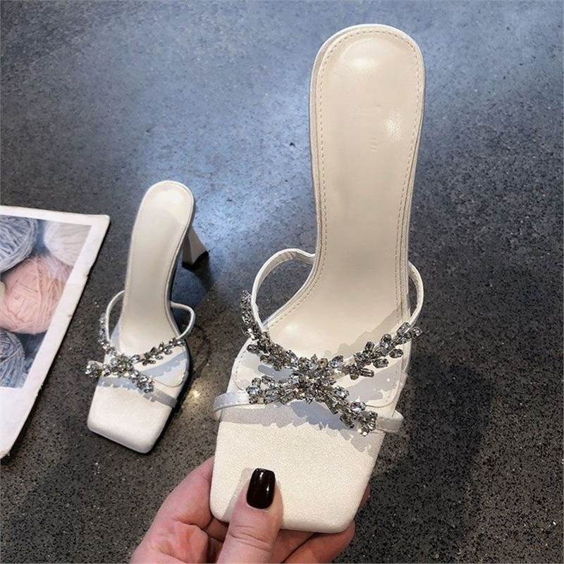 Damen elegante Sandalen mit funkelnden Verzierungen EB