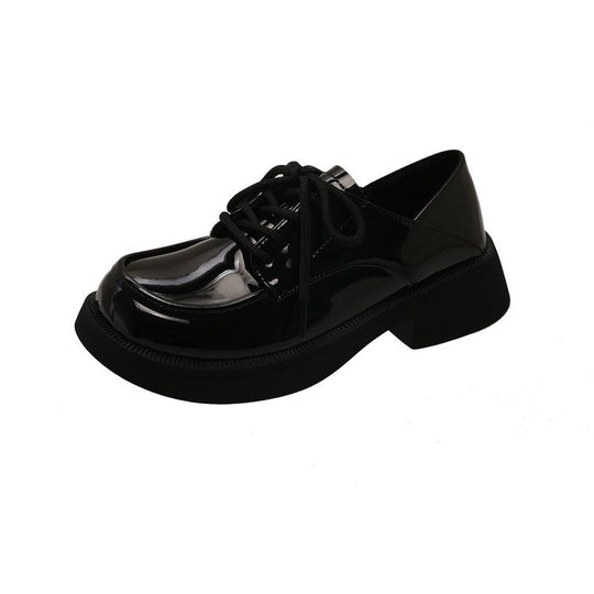 Damen modische Glattleder-Schnürschuhe mit Plateausohle EB