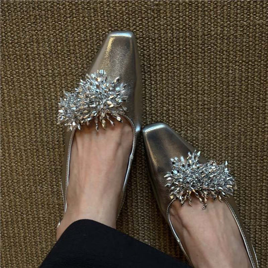 Damen Slingback Pumps mit funkelnden Kristallen EB