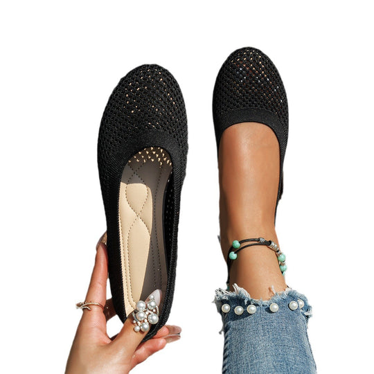 Damen bequeme Slipper aus atmungsaktivem Netzmaterial mit rutschfester Sohle EB