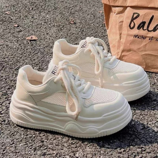 Damen Trendige Plateau-Sneaker mit atmungsaktivem Obermaterial EB