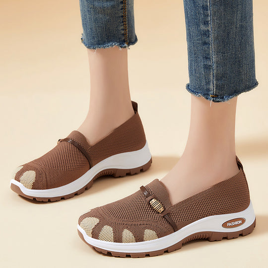 Damen Flexibilität Slip-On Freizeitschuhe mit atmungsaktivem Obermaterial EB