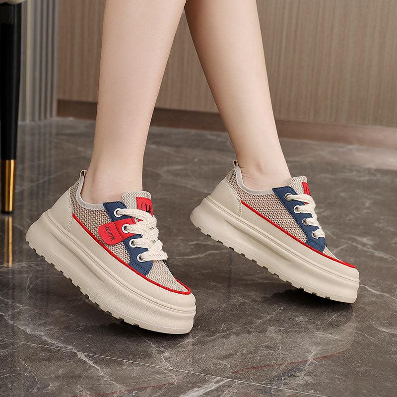 Damen sportliche Sneakers mit robustem Obermaterial und dämpfender Sohle EB