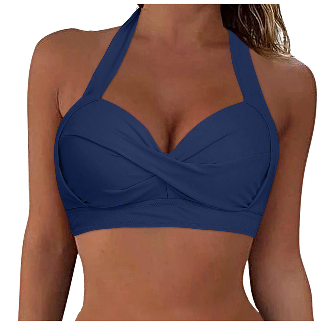 Damen Sportliches Bikinioberteil mit tiefem Ausschnitt und Halter-Design EB