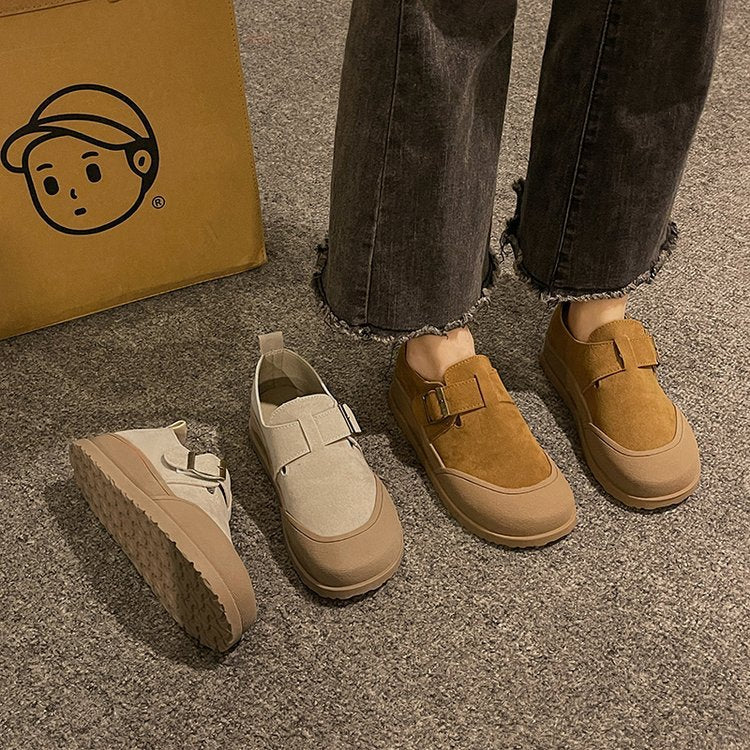 Damen modische Komfort-Sneaker mit verstellbarem Schnallenverschluss EB