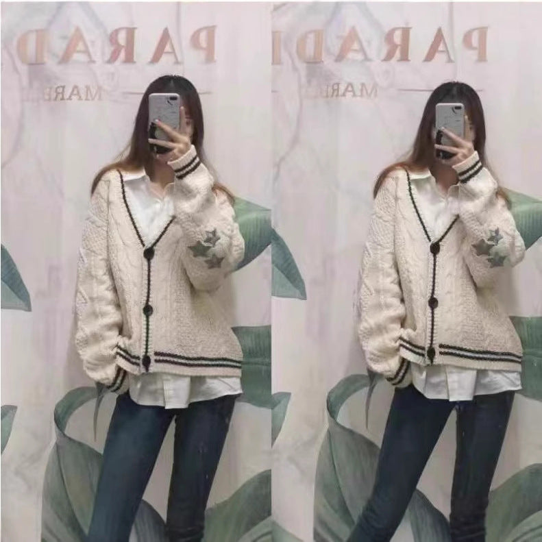 Damen gestrickte Oversize Cardigan EB