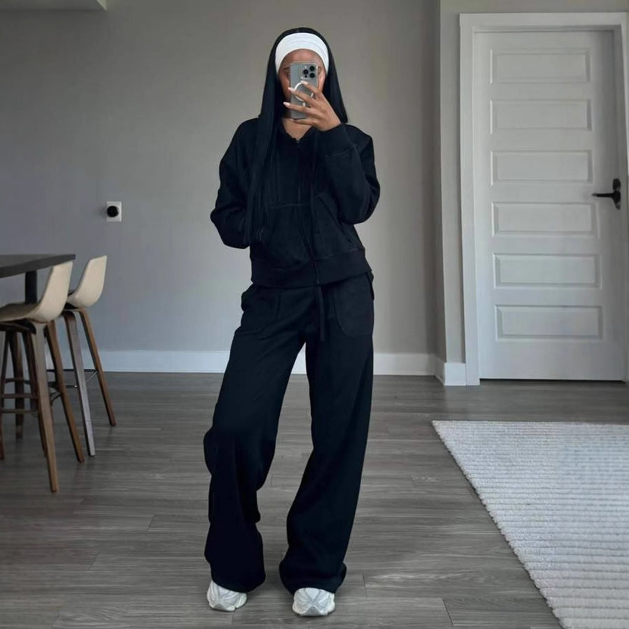 Damen lässiger Hoody- und Freizeithosen-Set EB