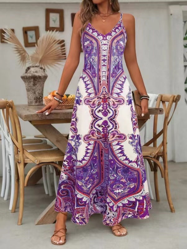 Damen Maxikleid mit elegantem Paisleymuster EB