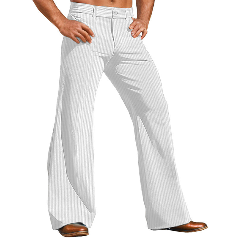 Herren elegante Flared Hose im Vintage-Stil mit Streifenmuster EB