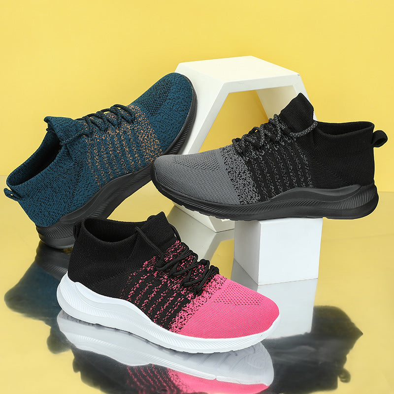 Damen Sportliche und atmungsaktive Sneakers mit elastischem Schaft EB
