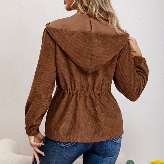 Damen Übergangsjacke mit Kordelzug und Kapuze EB