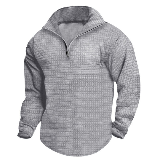 Herren bequeme Fleecejacke mit modernem Reißverschluss und strukturiertem Design EB
