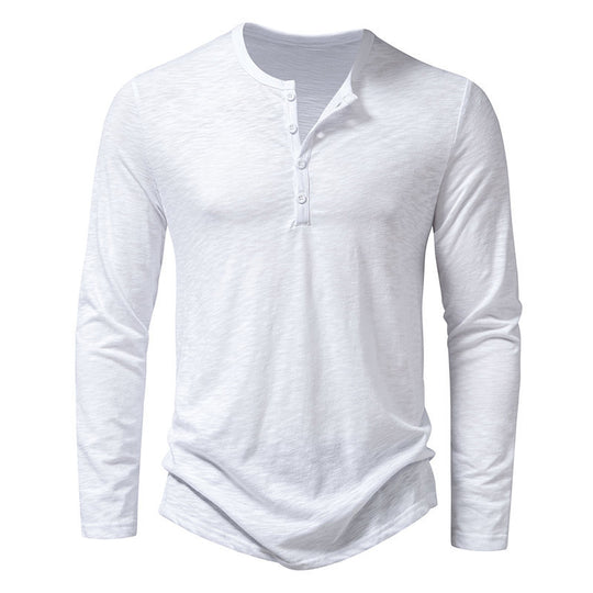 Herren Langarmshirt mit knopflosem V-Ausschnitt und atmungsaktivem Stoff EB