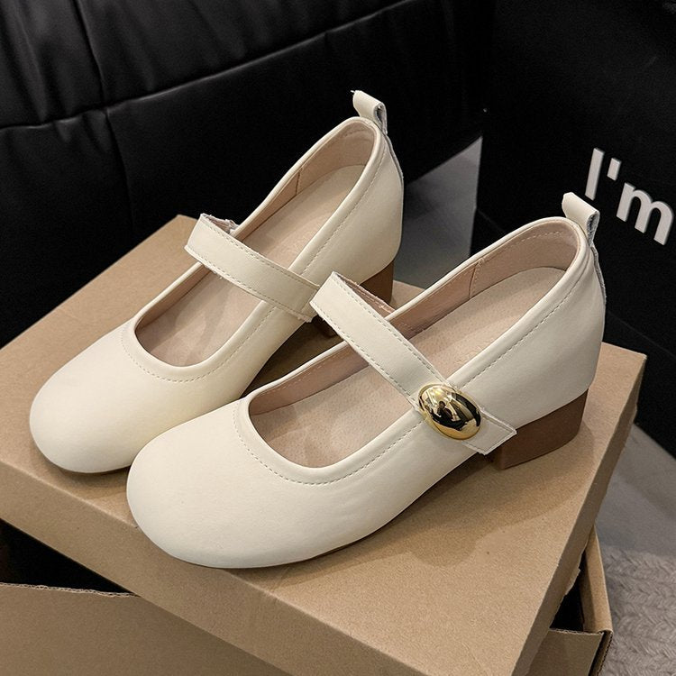 Damen elegantes Mary Jane Schuhwerk mit verstellbarem Riemen EB