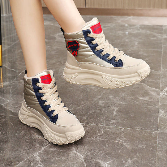 Damen Winterliche High-Top Sneaker mit kuscheligem Innenfutter und robustem Sohlenprofil EB