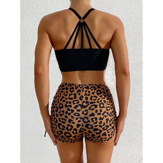 Damen Sportlicher Bikini-Top mit abnehmbaren Trägern und hohem Schnitt EB