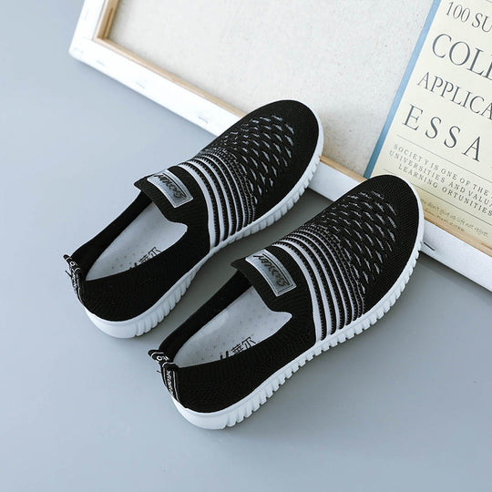 Damen Sportliche Slip-On Sneakers mit atmungsaktivem Obermaterial EB