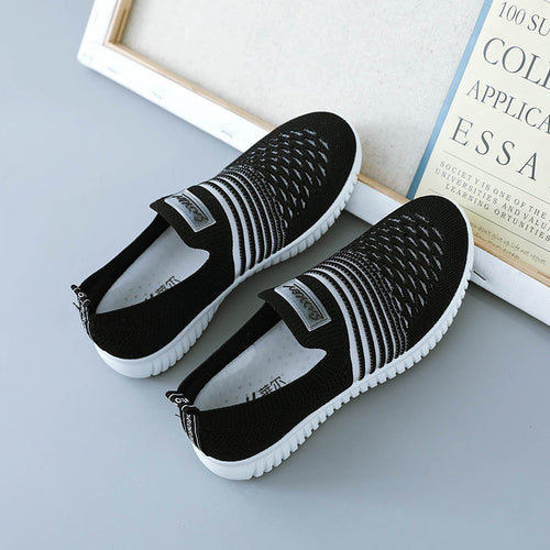 Damen Sportliche Slip-On Sneakers mit atmungsaktivem Obermaterial EB