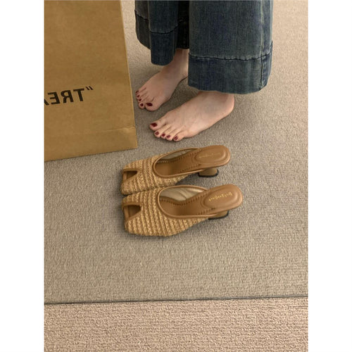 Damen atmungsaktive Mules mit elegantem Rüschendesign EB