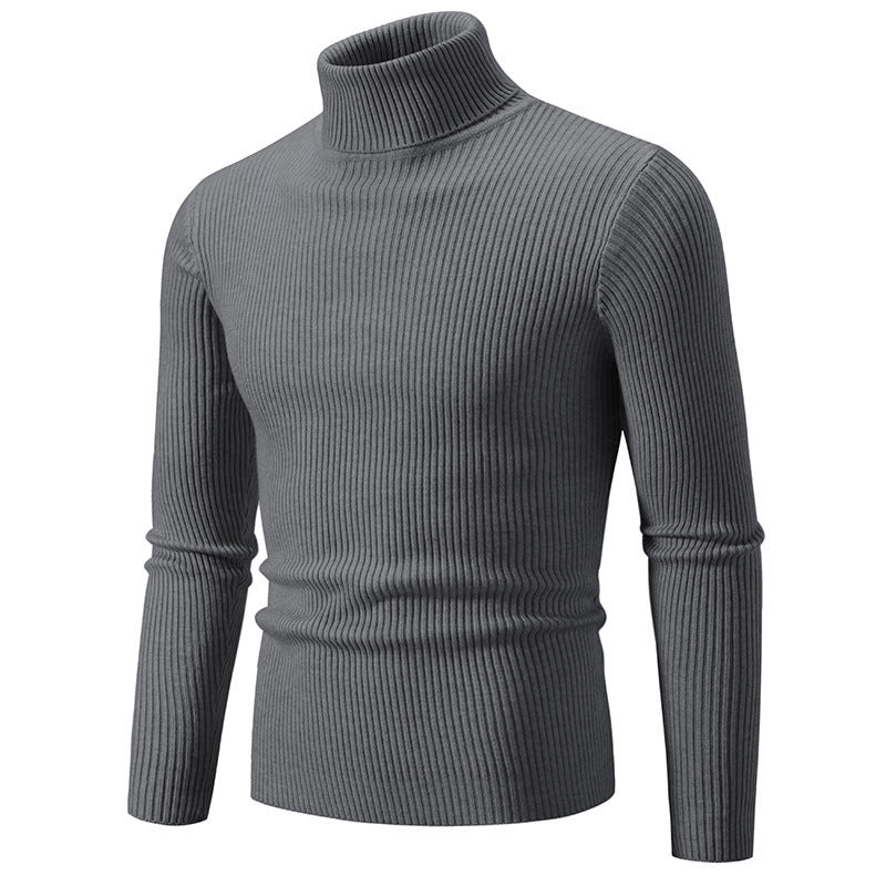 Herren Rollkragenpullover aus fein geripptem Material EB