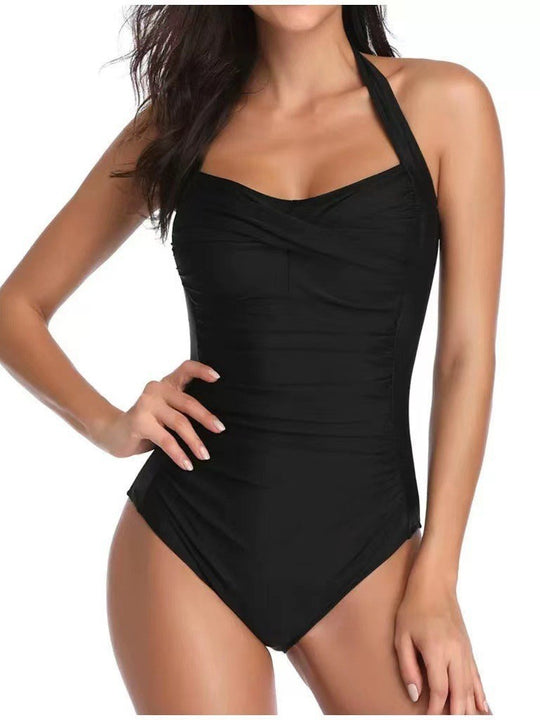 Damen Eleganter Einteiler Badeanzug mit femininem Raffungselement EB