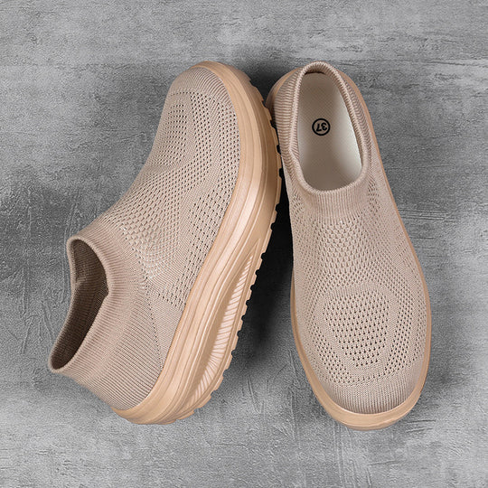 Damen bequeme Slip-On Sneakers mit atmungsaktivem Obermaterial EB