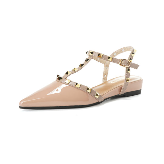 Damen Slingback Ballerinas mit eleganten Nietenapplikationen EB
