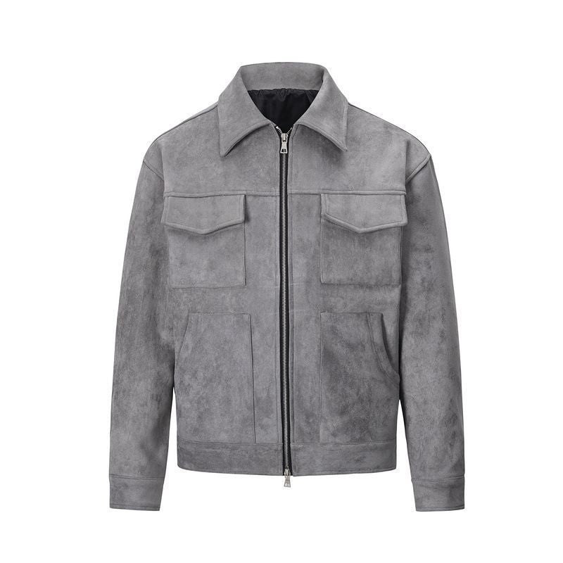 Herren modische Jacke mit praktischen aufgesetzten Taschen und Reißverschluss EB