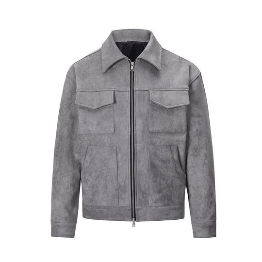 Herren modische Jacke mit praktischen aufgesetzten Taschen und Reißverschluss EB