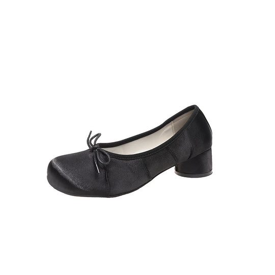 Damen Ballerinas mit punktemuster und komfortablem Blockabsatz EB