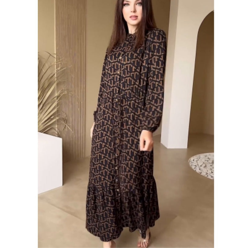 Damen Maxikleid mit taillierbarem Bindegürtel EB