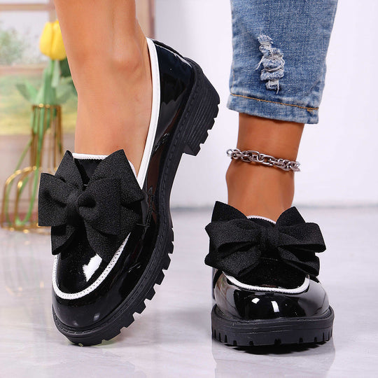 Damen Komfortable Slipper mit modischem Schleifen-Design EB