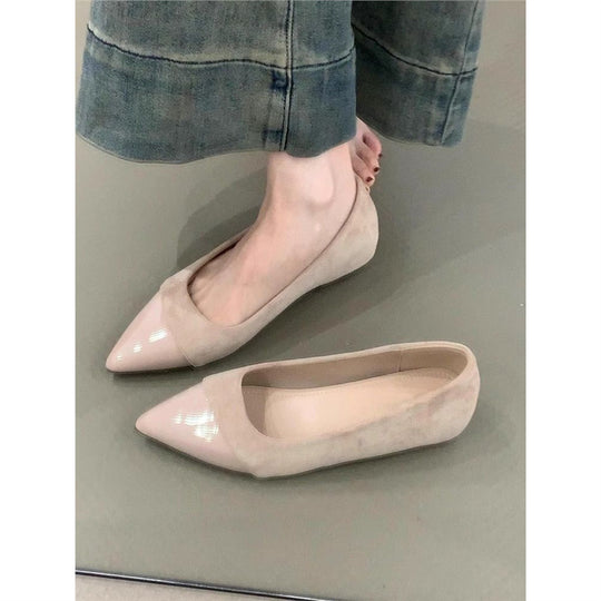 Damen spitze Ballerinas mit edel glänzendem Detail EB