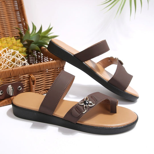 Damen Bequeme Sandalen mit funkelndem Schmuckdetail EB