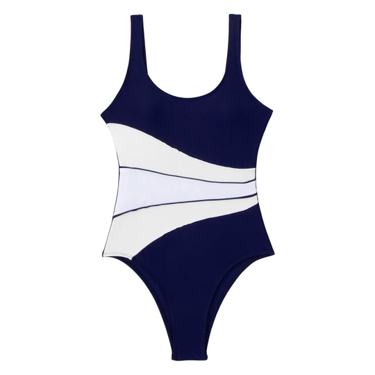 Damen Einteiler Badeanzug mit elegantem Farbverlauf und modischen Trägerdetails EB