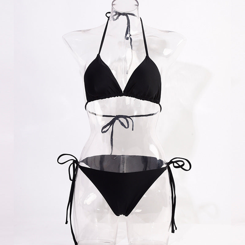 Damen Triangel-Bikini mit verstellbaren Bindebändern und raffinierten Details EB