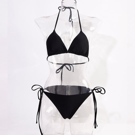 Damen Triangel-Bikini mit verstellbaren Bindebändern und raffinierten Details EB