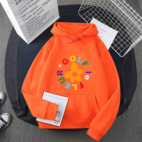 Damen Kapuzenpullover mit kreativem Blumen-Grafikdesign und bequemer Passform EB
