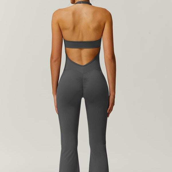 Damen Sportlicher Jumpsuit mit figurbetontem Schnitt und Trägern EB