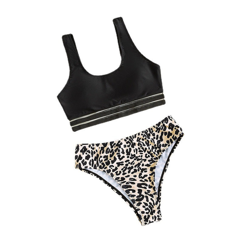 Damen Sport-Bikini mit ergonomischer Passform und elegantem Leo-Muster EB