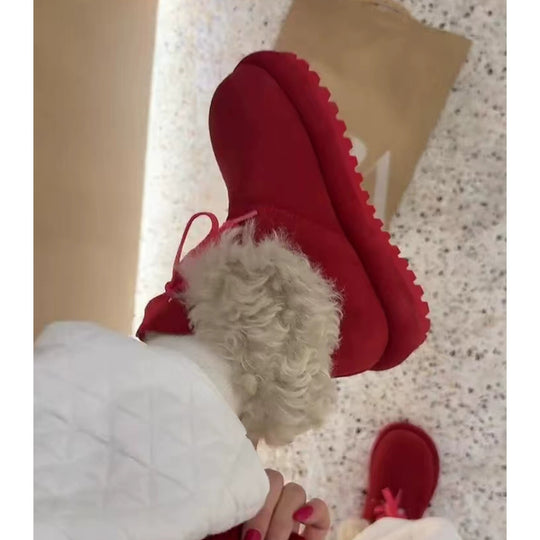 Damen Fleecegefütterte Winterboots mit rutschfester Sohle und modernem Design EB