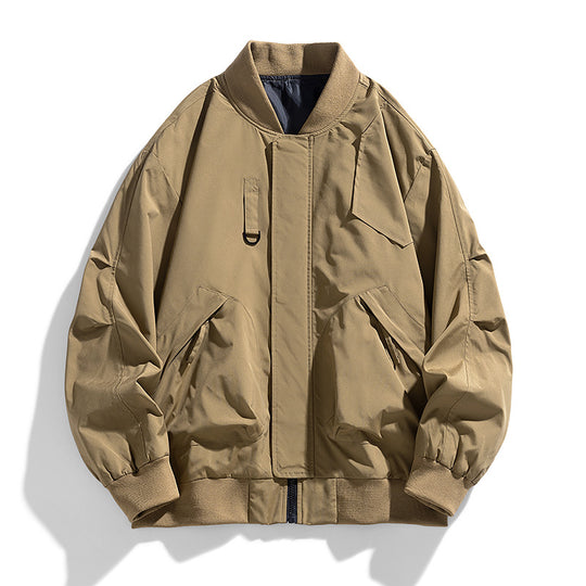Men's  oversized military-inspired flight bomber jacket with utility pockets EB