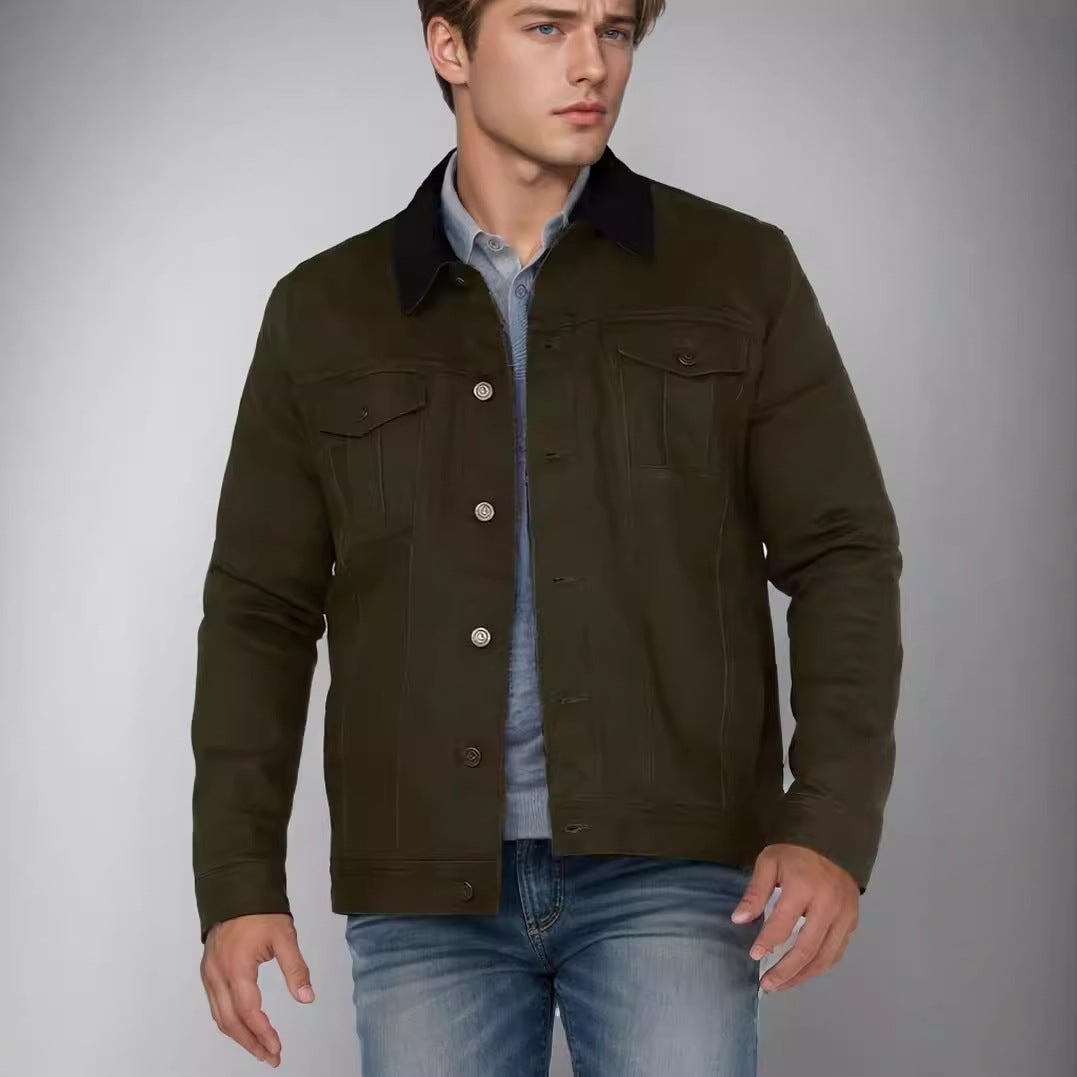 Herren Jeansjacke im klassischen Stil mit praktischen Taschen EB