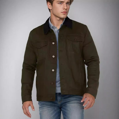 Herren Jeansjacke im klassischen Stil mit praktischen Taschen EB
