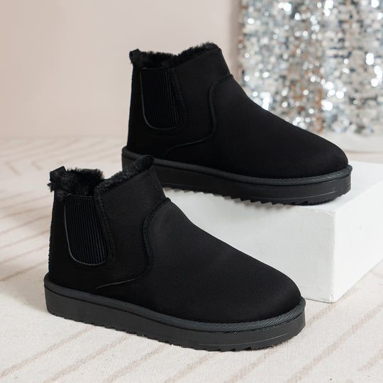 Damen  gefütterte Chelsea-Ankle-Boots mit Teddyfutter, elastischer Seitenblende und rutschfester Leichtsohle EB