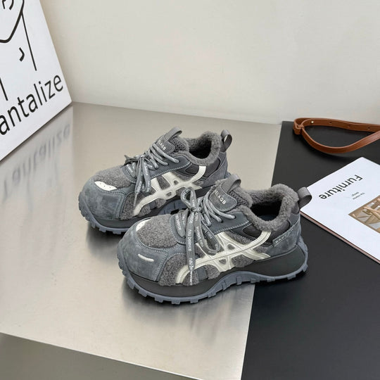 Damen Sportliche Sneakers mit warmem Innenfutter und rutschfester Laufsohle EB