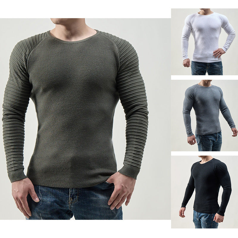 Herren Strickpullover mit strukturiertem Raglanärmel und modernem Schnitt EB